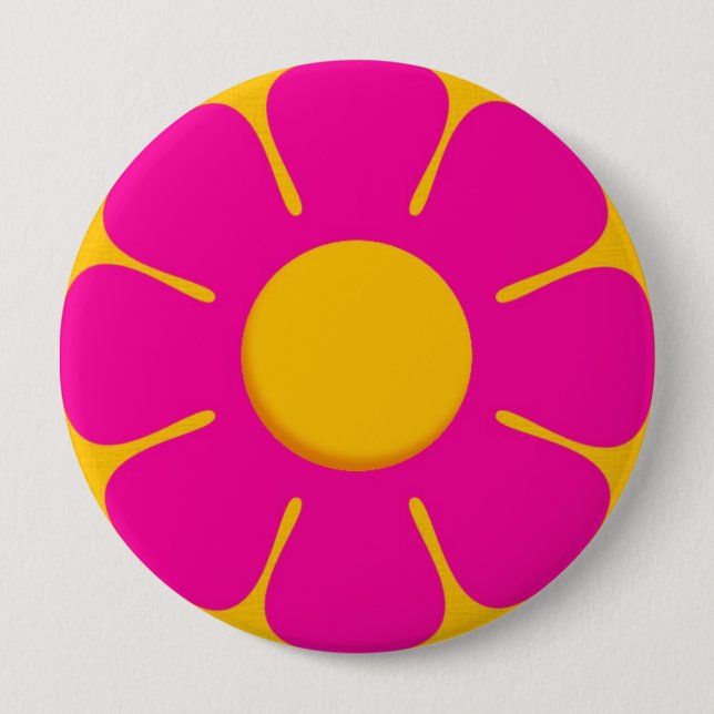 RETRO rosa Blumen-Rucksack-Buttonknöpfe Button (Vorderseite)