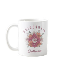 Retro-Rosa-Blumen-Tasse mit individuellem Namen fü