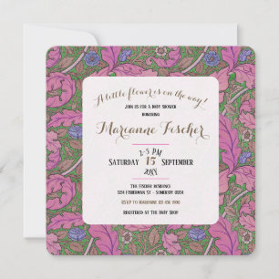 Retro-Rosa-Blumen-William-Morris-Mädchen-Baby-Part