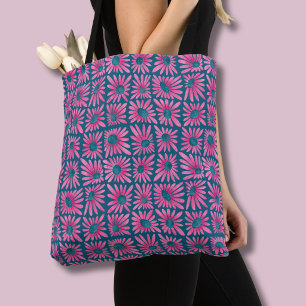 Retro Rosa Blumenblockdruck-Daisy