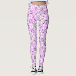 Retro, rosa Blumenmuster Leggings