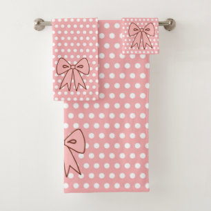 Retro-Rosa-Bogen-Badezimmer-Handtuch-Set Badhandtuch Set