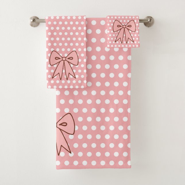 Retro-Rosa-Bogen-Badezimmer-Handtuch-Set Badhandtuch Set (Insitu)