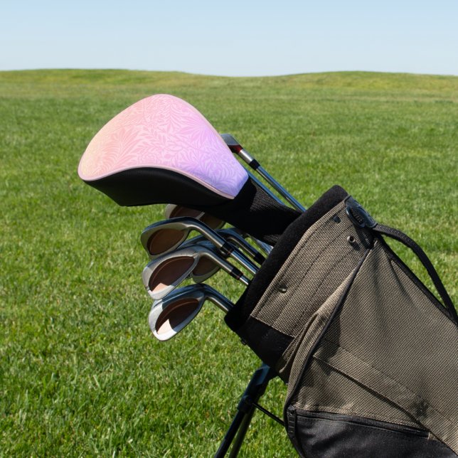 Retro Rosa Botanisches trendy Muster Golf Headcover (In SItu)