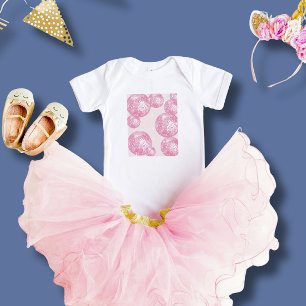Retro Rosa Disco-Kugeln und Sterne, süße Mädchen-R Baby Strampler