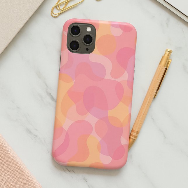 Retro Rosa Farben Amorphe Formen Kunstmuster iPhone Hülle (Von Creator hochgeladen)