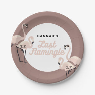 Retro Rosa Flamingo Letzte Junggesellinnenparty Br Pappteller