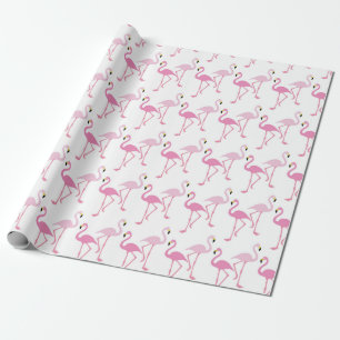 Retro rosa Flamingo Muster Thema Exotic Bird Geschenkpapier