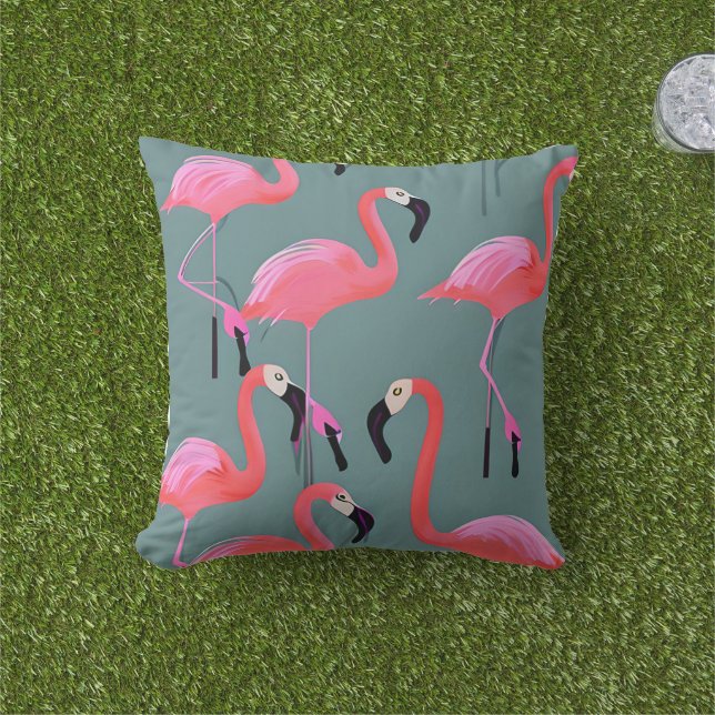 Retro-Rosa Flamingos Kissen (Golfball-Marker)