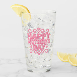 Retro Rosa Frohen Muttertag Glas