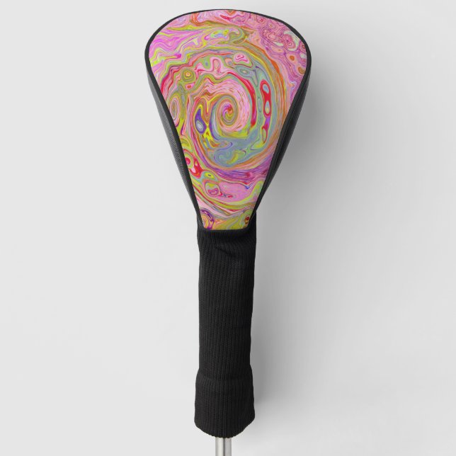 Retro Rosa, Gelb und Magenta Abstrakte Kunst, Dich Golf Headcover (Vorderseite)