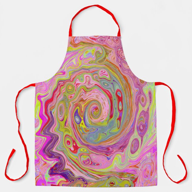 Retro Rosa, Gelb und Magenta Abstrakte Kunst, Dich Schürze (Vorderseite)