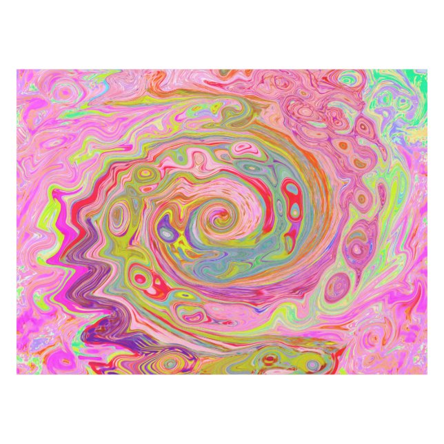 Retro Rosa, Gelb und Magenta Abstrakte Kunst, Dich Tischdecke (Vorderseite (Horizontal))
