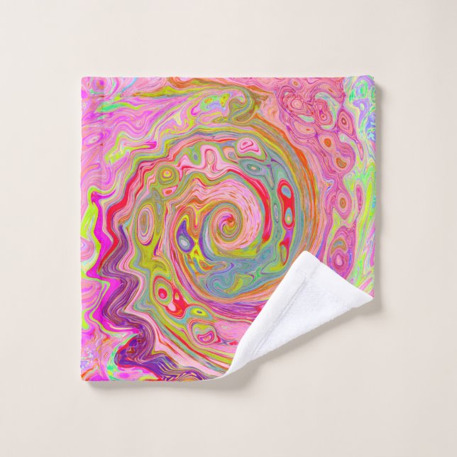 Retro Rosa, Gelb und Magenta Abstrakte Kunst, Dich Waschlappen (Waschlappen)