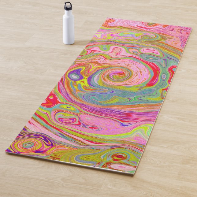 Retro Rosa, Gelb und Magenta Abstrakte Kunst, Dich Yogamatte (Beispiel)