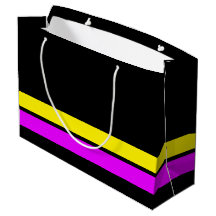 Retro rosa gelbe untere Streifen auf schwarzen Str