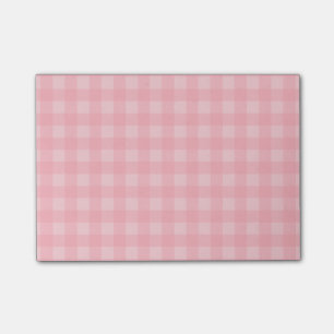 Retro rosa Gingham-karierter Muster-Hintergrund Post-it Klebezettel