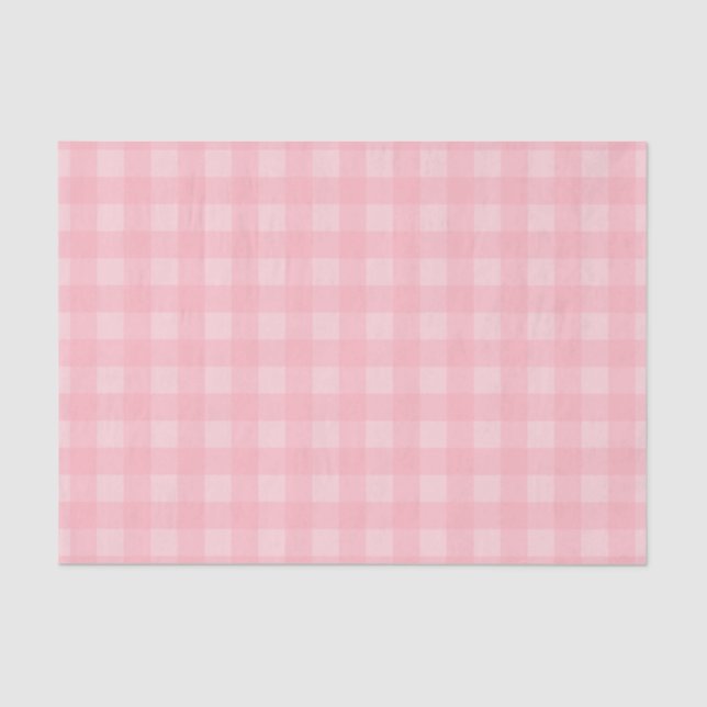 Retro rosa Gingham-karierter Muster-Hintergrund Seidenpapier (Vorderseite)