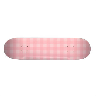 Retro rosa Gingham-karierter Muster-Hintergrund Skateboard