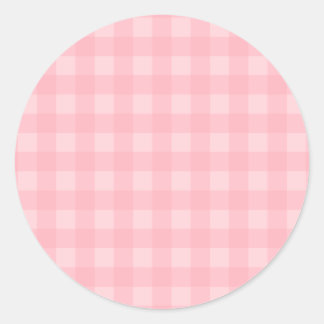 Retro-Rosa-Gingham-Karomuster-Hintergrund Runder Aufkleber