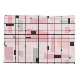 Retro rosa Gitter-und Sternexplosion-Kissenbezug Kissenbezug