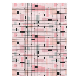 Retro rosa Gitter-und Sternexplosion-Tischdecke Tischdecke