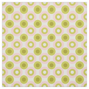 Retro Rosa Grüne Kreise Muster Stoff