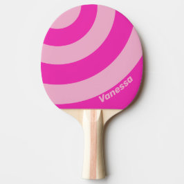 Retro Rosa Himmel Dreifacher Kreisstreifen mit Nam Tischtennis Schläger