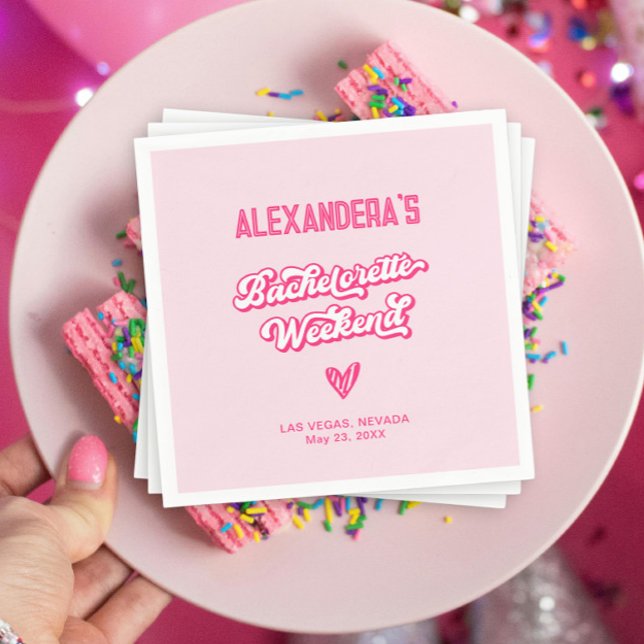 Retro-Rosa-Junggeselinnen-Abschied Serviette (Von Creator hochgeladen)