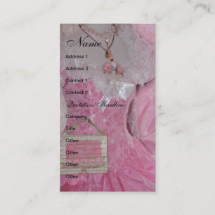 Retro-Rosa-Kleid aus zweiter Hand Visitenkarte