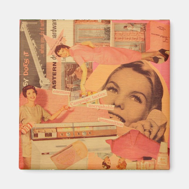 Retro-Rosa-Kollagenmagnet Magnet (Vorne)