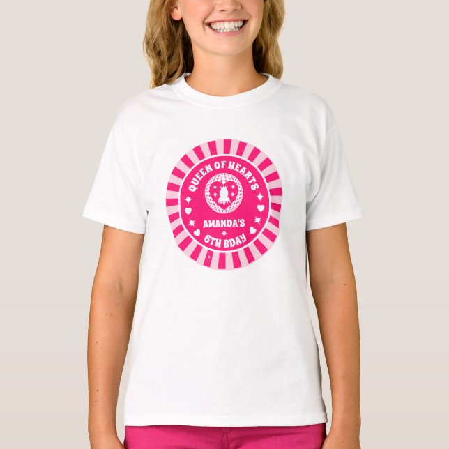 Retro Rosa Königin des Herzens Geburtstag T-Shirt (Vorderseite)