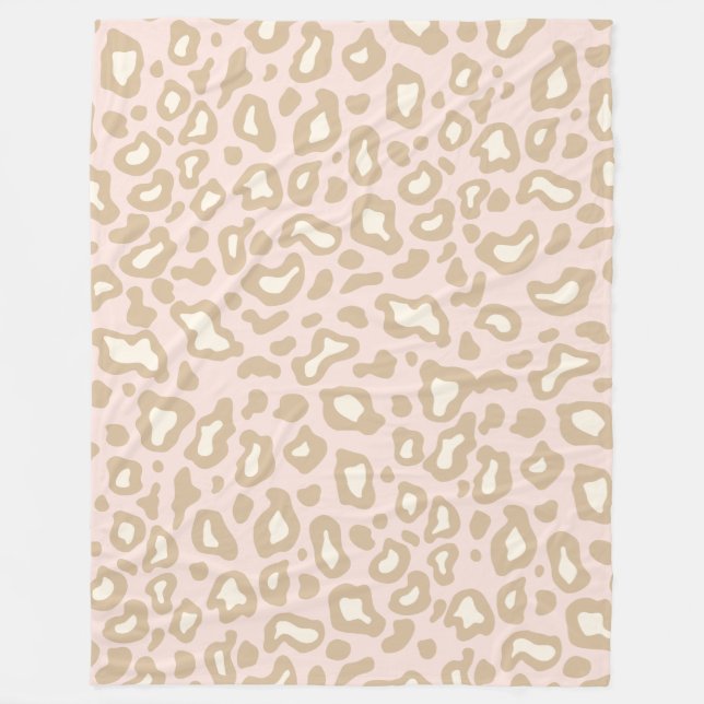 Retro Rosa Leopard Fleece Schlafzimmer Bettdecke G (Vorderseite)