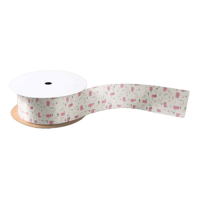 Retro rosa Muster-Satin-atomarband Satinband (Spule)