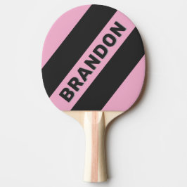 Retro Rosa Nacht Drei fette Streifen mit Namen Tischtennis Schläger