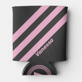 Retro Rosa Nacht Drei Streifen mit Namen Dosenkühler