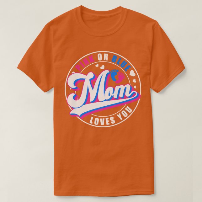 Retro Rosa oder blaue Mama Lieben Sie Baby Geschle T-Shirt (Design vorne)