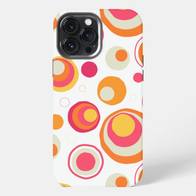 Retro Rosa Orange Chic Mädchenhaftes Muster iPhone Hülle (Rückseite)