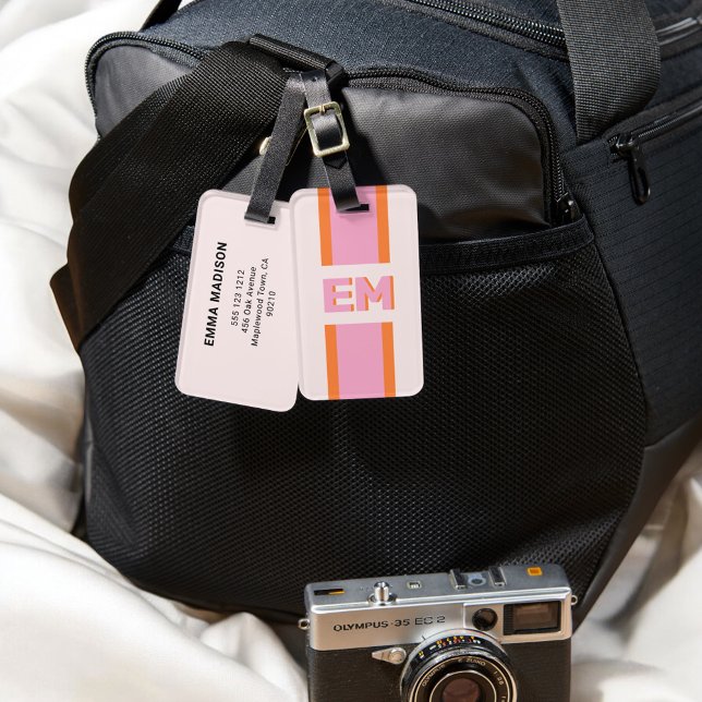 Retro-Rosa Orange Gepäckanhänger (Von Creator hochgeladen)