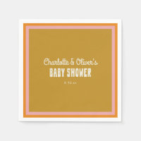 Retro Rosa Orange Gold Groovy Baby Shower Maßgesch