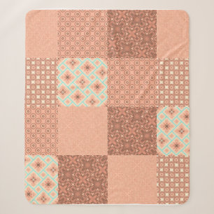 Retro Rosa Patchwork Sherpadecke