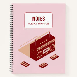 Retro Rosa Personalisierte Lektion Nr. Notizbuch