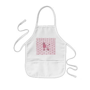 Retro-Rosa-Pudel-Kinderschürze Kinderschürze