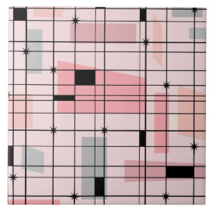 Retro-Rosa-Raster-und-Sternenexplosion-Keramikflie Fliese