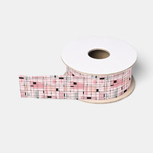 Retro-Rosa-Raster und Sternenexplosionen Grosgrain Ripsband