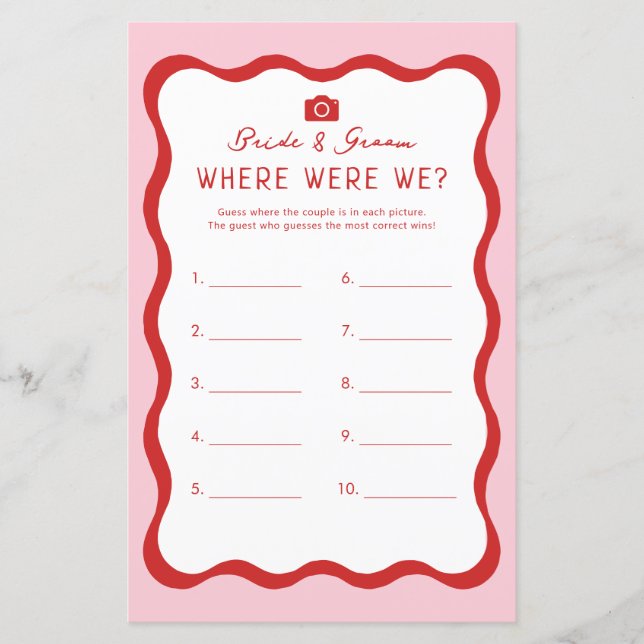 Retro Rosa Rot, wo wir Bachelorette-Spiel waren (Vorderseite)