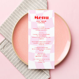 RETRO Rosa rotes Muster Fett Typografie Menükarte