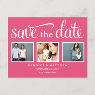 RETRO ROSA SAVE THE DATE ANKÜNDIGUNG