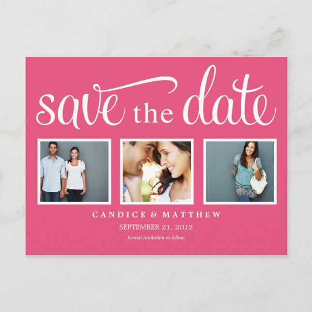 RETRO ROSA | SAVE THE DATE ANKÜNDIGUNG (Vorderseite)