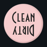 Retro Rosa & Schwarz Sauberkeit/Geschirrspülmaschi Magnet<br><div class="desc">Retro Rosa & Schwarz Sauberkeit/Geschirrspülmaschine Magnet</div>